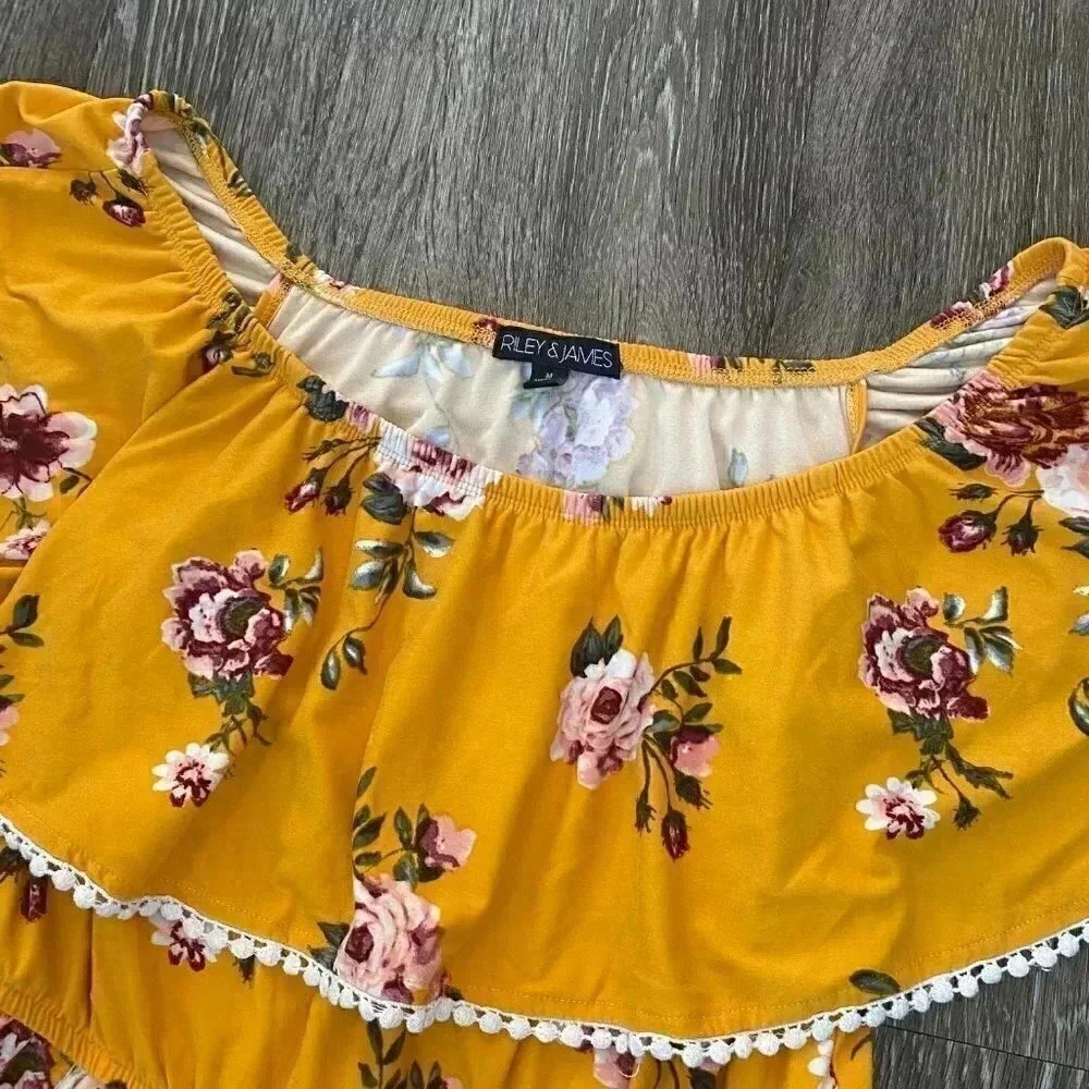 Womens Riley & James Yellow Romper - M - Picture 2 of 5